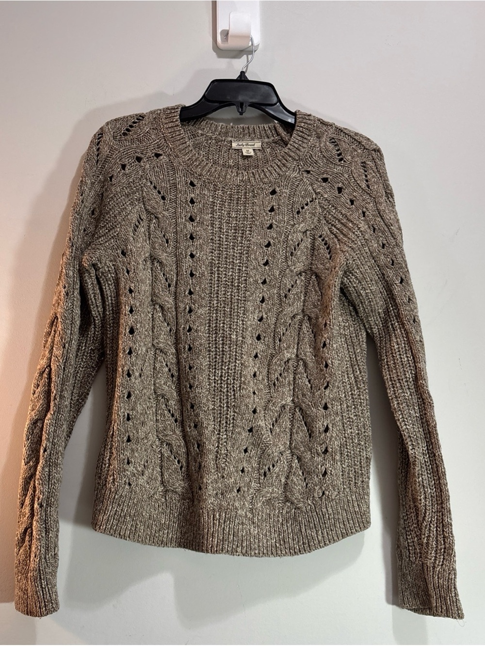 Lucky Brand Cable Knit Crewneck Sweater - Oatmeal. 1461C